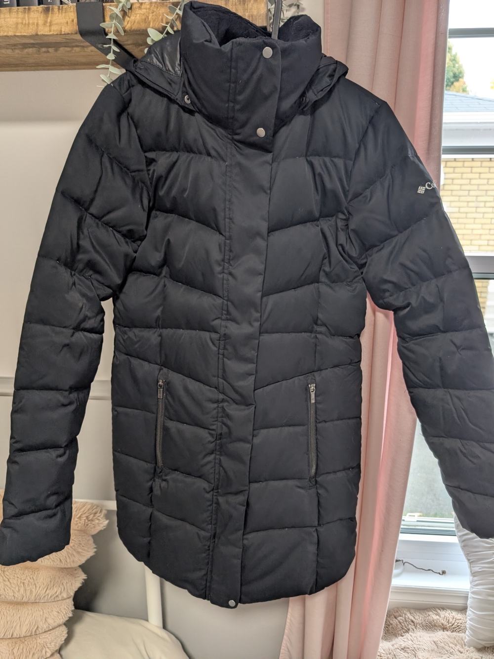 Columbia Black Long Quilted Women's Puffer Coat
